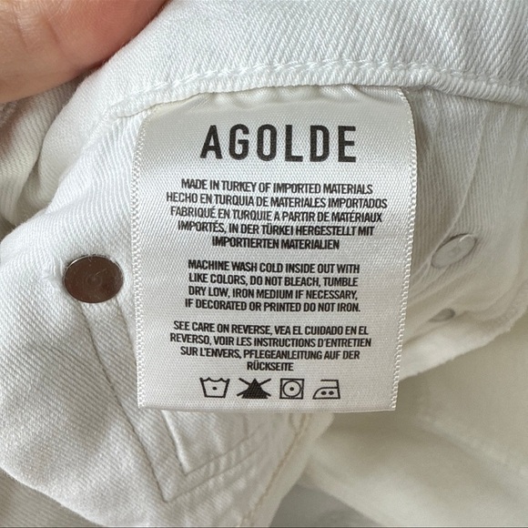 AGOLDE White Raw Hem Jeans - Picture 7 of 7